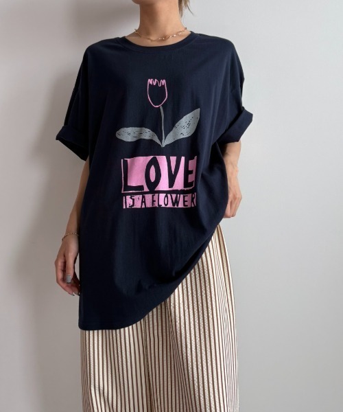 Unitage（ユニテージ）の「チューリップイラストTEE（Tシャツ/カットソー・レディース・グレー/ホワイト/ネイビー・FREE）」の12枚目の写真