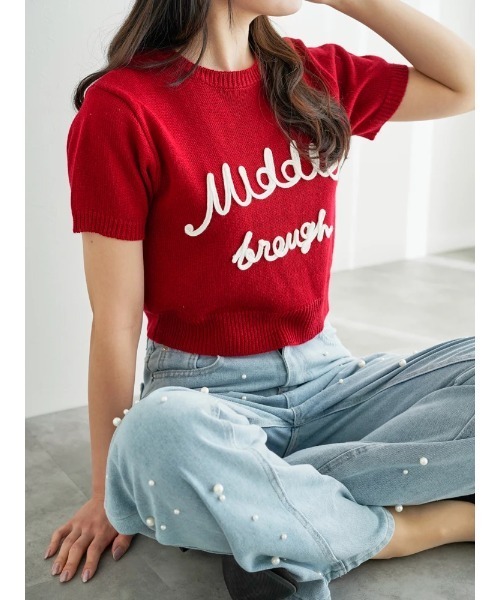 Riuコラボロゴニットトップス　RED Riuコラボロゴニットトップス｜リエンダの通販｜&mall（アンド