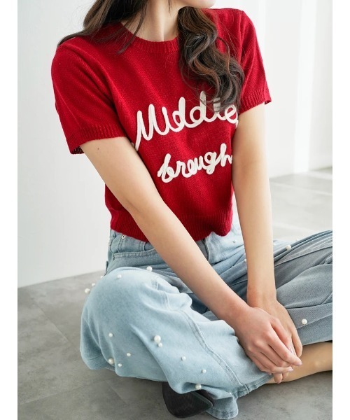 セール】刺繍ロゴニットトップス（Tシャツ/カットソー）｜LUDIC