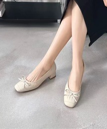 DECADE CLASSIC（ディケイド クラシック）の「【DECADE CLASSIC】リボンデザインレザーアンクルヒールシューズ（パンプス）」