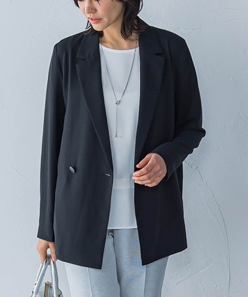 LAUTREAMONT（ロートレアモン）の「キレイ×リラックス アムンゼンジャケット≪洗濯機で洗える≫（テーラードジャケット・レディース・ベージュ/ブラック/チャコールグレー・9号/11号）」の2枚目の写真