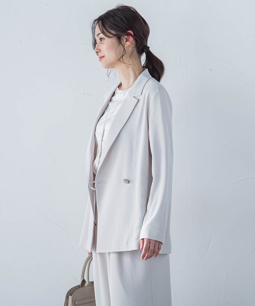 LAUTREAMONT（ロートレアモン）の「キレイ×リラックス アムンゼンジャケット≪洗濯機で洗える≫（テーラードジャケット・レディース・ベージュ/ブラック/チャコールグレー・9号/11号）」の16枚目の写真