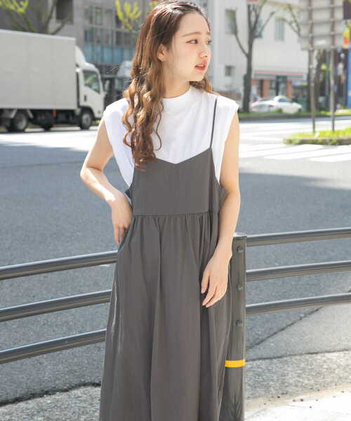 セール】フレンチTシャツ×キャミワンピースセット（ワンピース