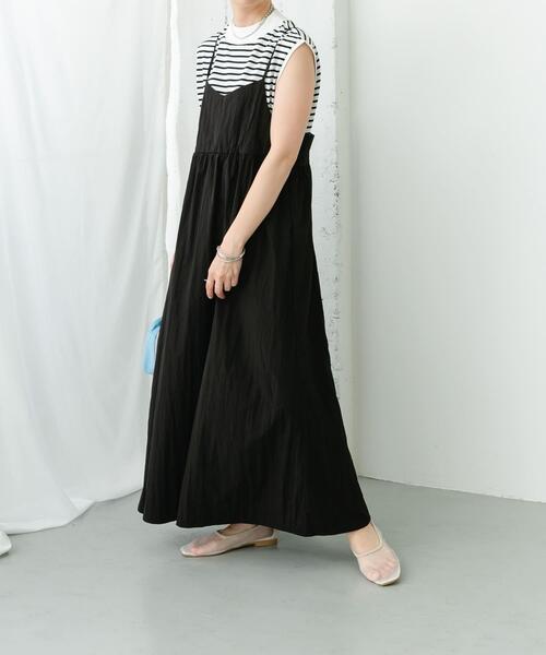ITEMS URBANRESEARCH(アイテムズ アーバンリサーチ)の「フレンチTシャツ×キャミワンピースセット(ワンピース・レディース・ホワイト系その他/モカ/チャコールグレー・FREE)」の18枚目の写真