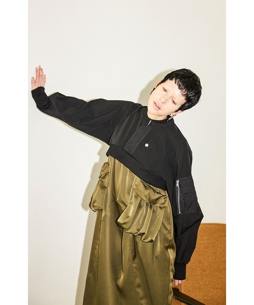 セール】GATHER POCKET SATIN OP（ワンピース）｜OMMO（オーエム