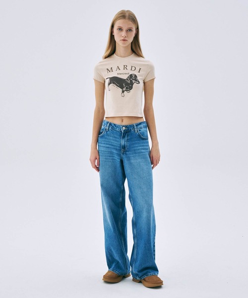 Mardi Mercredi(マルディメクルディ)の「CROPPED TSHIRT DDANJI / クロップド Tシャツ ダンジ(Tシャツ/カットソー・レディース・グレー/クリーム/ホワイト/ベージュ・FREE)」の7枚目の写真