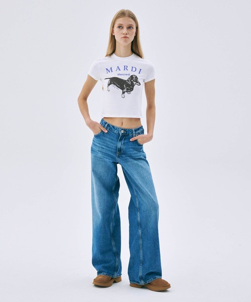 Mardi Mercredi(マルディメクルディ)の「CROPPED TSHIRT DDANJI / クロップド Tシャツ ダンジ(Tシャツ/カットソー・レディース・グレー/クリーム/ホワイト/ベージュ・FREE)」の16枚目の写真
