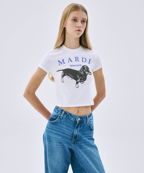 Mardi Mercredi(マルディメクルディ)の「CROPPED TSHIRT DDANJI / クロップド Tシャツ ダンジ(Tシャツ/カットソー・レディース・グレー/クリーム/ホワイト/ベージュ・FREE)」の21枚目の写真