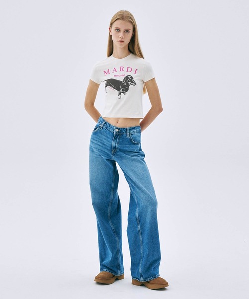 Mardi Mercredi(マルディメクルディ)の「CROPPED TSHIRT DDANJI / クロップド Tシャツ ダンジ(Tシャツ/カットソー・レディース・グレー/クリーム/ホワイト/ベージュ・FREE)」の14枚目の写真
