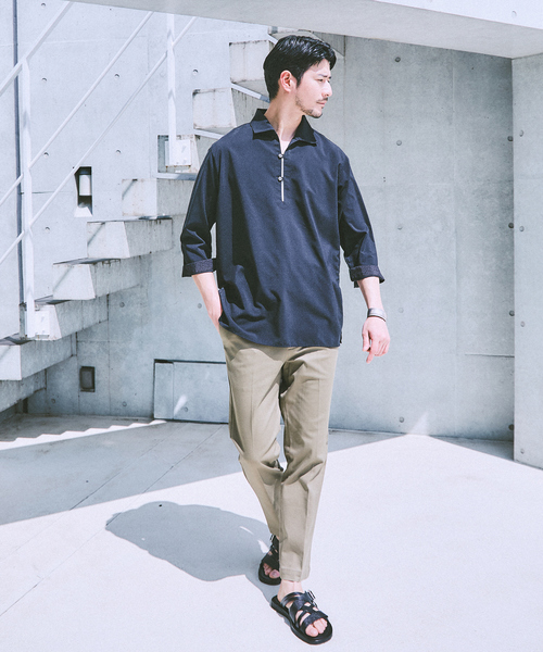 ABAHOUSE GRAY(アバハウスグレイ)の「新色追加!【リネンタッチ】カプリ7分袖シャツ(シャツ/ブラウス・メンズ・ホワイト/パープル/ブラック/サックスブルー/モカ/セージグリーン・46/48/50)」の7枚目の写真