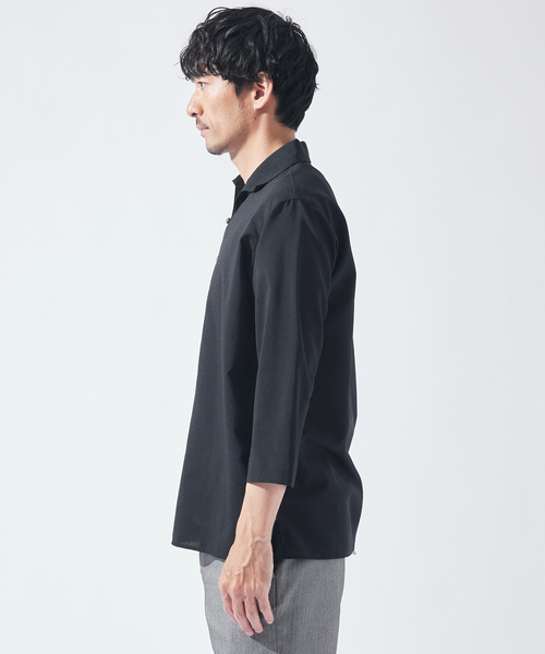 ABAHOUSE GRAY(アバハウスグレイ)の「新色追加!【リネンタッチ】カプリ7分袖シャツ(シャツ/ブラウス・メンズ・ホワイト/パープル/ブラック/サックスブルー/モカ/セージグリーン・46/48/50)」の8枚目の写真