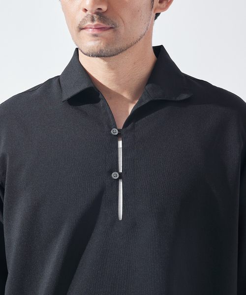 ABAHOUSE GRAY(アバハウスグレイ)の「新色追加!【リネンタッチ】カプリ7分袖シャツ(シャツ/ブラウス・メンズ・ホワイト/パープル/ブラック/サックスブルー/モカ/セージグリーン・46/48/50)」の10枚目の写真