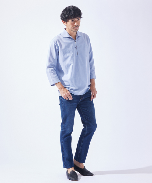 ABAHOUSE GRAY(アバハウスグレイ)の「新色追加!【リネンタッチ】カプリ7分袖シャツ(シャツ/ブラウス・メンズ・ホワイト/パープル/ブラック/サックスブルー/モカ/セージグリーン・46/48/50)」の18枚目の写真