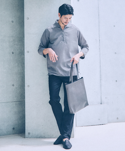 ABAHOUSE GRAY(アバハウスグレイ)の「新色追加!【リネンタッチ】カプリ7分袖シャツ(シャツ/ブラウス・メンズ・ホワイト/パープル/ブラック/サックスブルー/モカ/セージグリーン・46/48/50)」の21枚目の写真