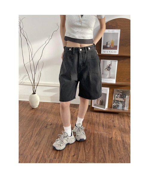 MAXMARA アッシロ ハイウエスト ワイトレック ハンツ 【関税込】 Z1975 ハイウエスト ジョガーワイドレッグデニムパンツ - ブルー