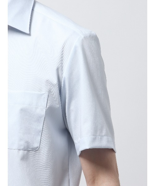 SUIT SQUARE(スーツスクエア)の「最高シャツ 半袖ワイシャツ 形態安定 ワイドカラー BASIC ドレスシャツ(ビジネスシャツ・メンズ・ブルー系1/ブルー系2/ネイビー系/ホワイト系・LL/3L/S/M/L)」の17枚目の写真