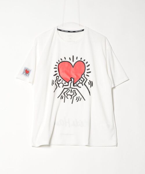 TIGORA(ティゴラ)の「ティゴラ TIGORA ランニング半袖Tシャツ フロントグラフィック(キースへリング)(Tシャツ/カットソー・メンズ・ホワイト/ブラック・SS/S/M/L/XL)」の1枚目の写真