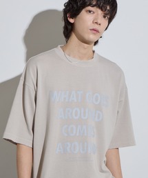 【SLICK/スリック】Pigment Dye Damage Printed T-Shirt (WHAT GOSE) / ピグメントダイダメージプリントTシャ (WHAT GOSE)/オーバーサイズ シルエット / ピグメント加工/ ビンテージ