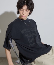 SLICK（スリック）の「【SLICK/スリック】Pigment Dye Damage Printed T-Shirt (WHAT GOSE) / ピグメントダイダメージプリントTシャ (WHAT GOSE)/オーバーサイズ シルエット / ピグメント加工/ ビンテージ（Tシャツ/カットソー）」