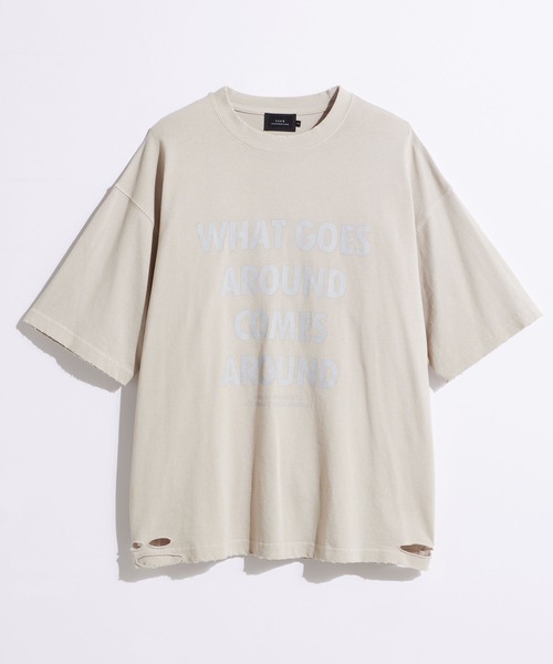 SLICK(スリック)の「【SLICK/スリック】Pigment Dye Damage Printed T-Shirt (WHAT GOSE) / ピグメントダイダメージプリントTシャ (WHAT GOSE)/オーバーサイズ シルエット / ピグメント加工/ ビンテージ(Tシャツ/カットソー・メンズ・グレイッシュベージュ/ブルーグレー/ブラック・1/2/3)」の20枚目の写真