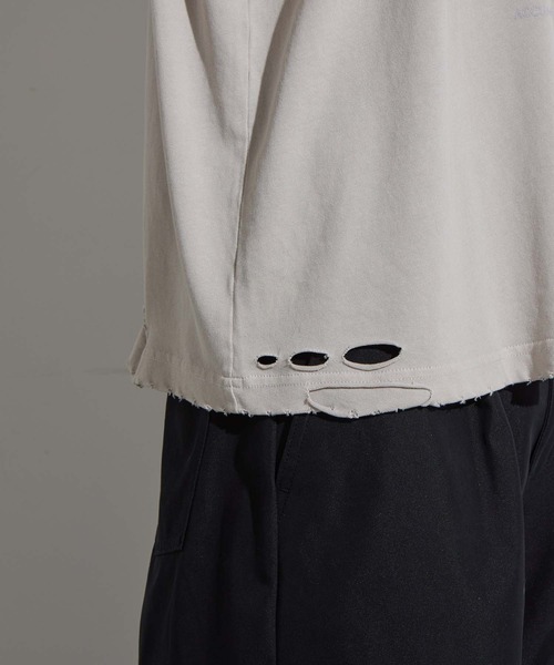 SLICK(スリック)の「【SLICK/スリック】Pigment Dye Damage Printed T-Shirt (WHAT GOSE) / ピグメントダイダメージプリントTシャ (WHAT GOSE)/オーバーサイズ シルエット / ピグメント加工/ ビンテージ(Tシャツ/カットソー・メンズ・グレイッシュベージュ/ブルーグレー/ブラック・1/2/3)」の22枚目の写真