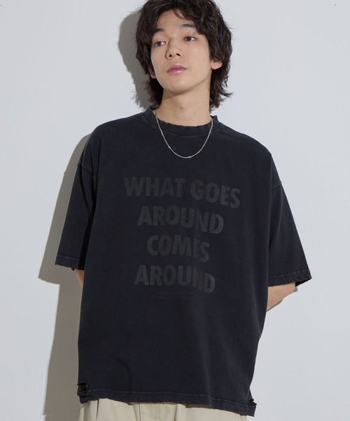 SLICK(スリック)の「【SLICK/スリック】Pigment Dye Damage Printed T-Shirt (WHAT GOSE) / ピグメントダイダメージプリントTシャ (WHAT GOSE)/オーバーサイズ シルエット / ピグメント加工/ ビンテージ(Tシャツ/カットソー・メンズ・グレイッシュベージュ/ブルーグレー/ブラック・1/2/3)」の18枚目の写真