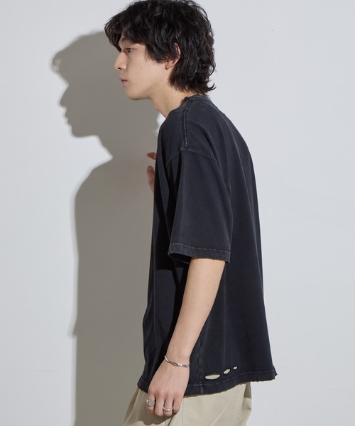 SLICK(スリック)の「【SLICK/スリック】Pigment Dye Damage Printed T-Shirt (WHAT GOSE) / ピグメントダイダメージプリントTシャ (WHAT GOSE)/オーバーサイズ シルエット / ピグメント加工/ ビンテージ(Tシャツ/カットソー・メンズ・グレイッシュベージュ/ブルーグレー/ブラック・1/2/3)」の17枚目の写真