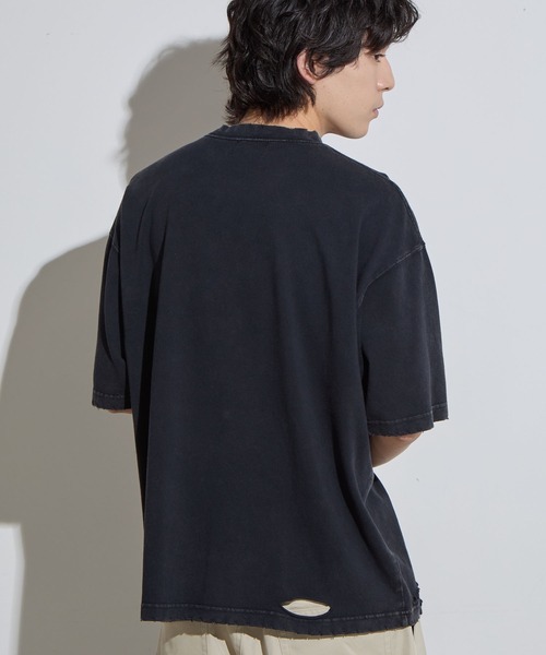 SLICK(スリック)の「【SLICK/スリック】Pigment Dye Damage Printed T-Shirt (WHAT GOSE) / ピグメントダイダメージプリントTシャ (WHAT GOSE)/オーバーサイズ シルエット / ピグメント加工/ ビンテージ(Tシャツ/カットソー・メンズ・グレイッシュベージュ/ブルーグレー/ブラック・1/2/3)」の15枚目の写真