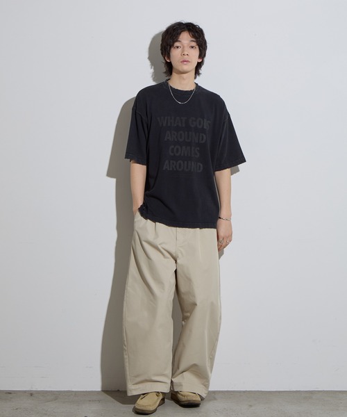 SLICK(スリック)の「【SLICK/スリック】Pigment Dye Damage Printed T-Shirt (WHAT GOSE) / ピグメントダイダメージプリントTシャ (WHAT GOSE)/オーバーサイズ シルエット / ピグメント加工/ ビンテージ(Tシャツ/カットソー・メンズ・グレイッシュベージュ/ブルーグレー/ブラック・1/2/3)」の14枚目の写真