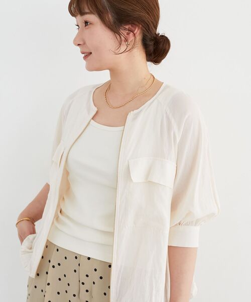 le.coeur blanc（ルクールブラン）の「コットンストレッチテレコタンク（タンクトップ・レディース・ピンク/ダークブラウン/ダークグレー/オフホワイト/グレイッシュベージュ・38）」の2枚目の写真