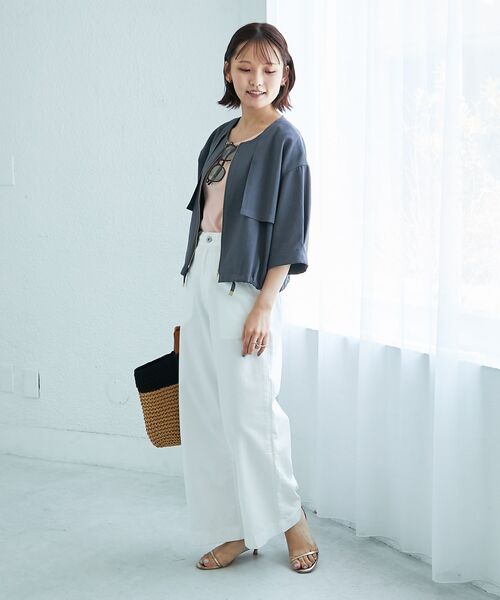 le.coeur blanc（ルクールブラン）の「コットンストレッチテレコタンク（タンクトップ・レディース・ピンク/ダークブラウン/ダークグレー/オフホワイト/グレイッシュベージュ・38）」の22枚目の写真