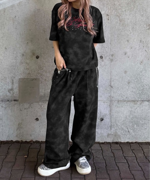 sedacle(セダクル)の「ダート加工スタッズTシャツ(Tシャツ/カットソー・レディース・ブラック/ピンク/ネイビー/ベージュ・LARGE/MEDIUM/SMALL)」の8枚目の写真