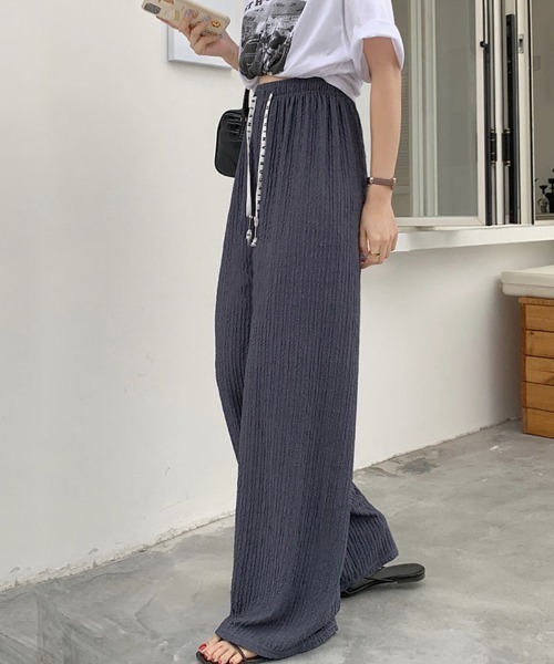 shoppinggo(ショッピングゴー)の「夏服 ワイドパンツ サマーパンツ(カーゴパンツ・レディース・グリーン/グレー/ピンク/ブラック/ホワイト/ロイヤルブルー・FREE)」の8枚目の写真