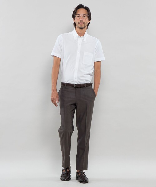 MACKINTOSH LONDON（マッキントッシュ ロンドン）の「【FLEX JERSEY】シアサッカーストライプジャージー半袖シャツ（シャツ/ブラウス・メンズ・ホワイト/ダークネイビー/グレー系その他/ブルー・M/S/XL/L）」の5枚目の写真