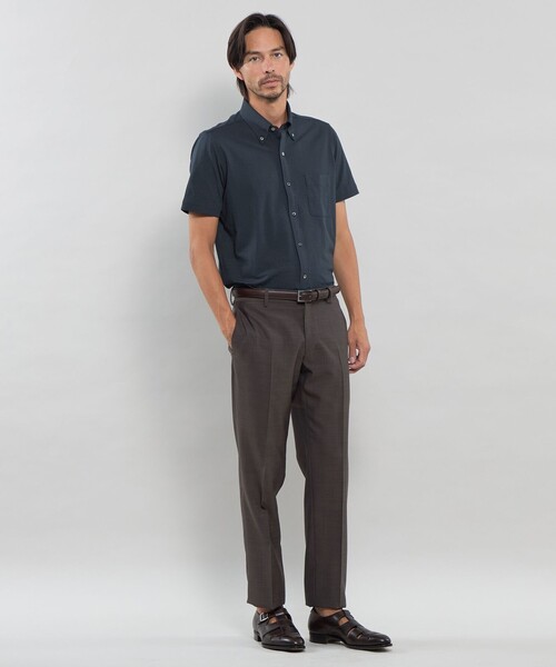 MACKINTOSH LONDON（マッキントッシュ ロンドン）の「【FLEX JERSEY】シアサッカーストライプジャージー半袖シャツ（シャツ/ブラウス・メンズ・ホワイト/ダークネイビー/グレー系その他/ブルー・M/S/XL/L）」の9枚目の写真