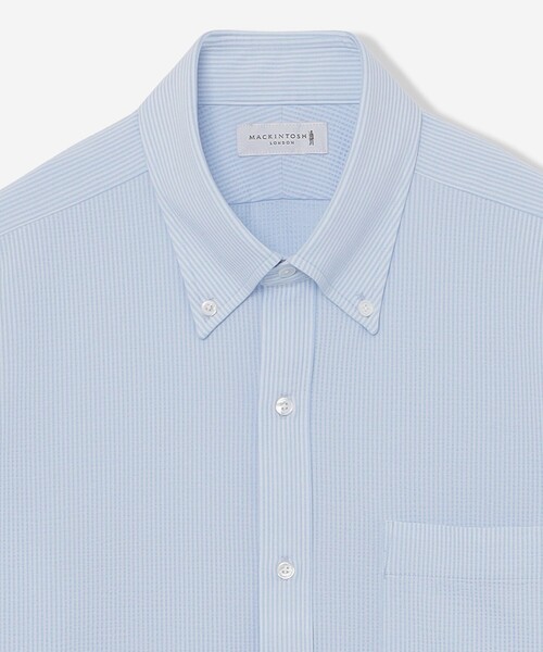 MACKINTOSH LONDON（マッキントッシュ ロンドン）の「【FLEX JERSEY】シアサッカーストライプジャージー半袖シャツ（シャツ/ブラウス・メンズ・ホワイト/ダークネイビー/グレー系その他/ブルー・M/S/XL/L）」の11枚目の写真