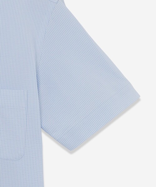 MACKINTOSH LONDON（マッキントッシュ ロンドン）の「【FLEX JERSEY】シアサッカーストライプジャージー半袖シャツ（シャツ/ブラウス・メンズ・ホワイト/ダークネイビー/グレー系その他/ブルー・M/S/XL/L）」の12枚目の写真