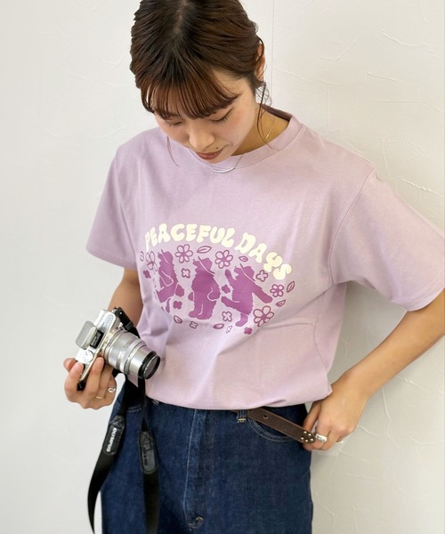 COBMASTER（コブマスター）の「【COBMASTER/コブマスター】COB PEACEFULDAYS TEE/半袖Tシャツ（Tシャツ/カットソー・レディース・イエロー/インディゴブルー/ラベンダー/ホワイト・SMALL/MEDIUM/LARGE/X-LARGE/X-SMALL）」の3枚目の写真