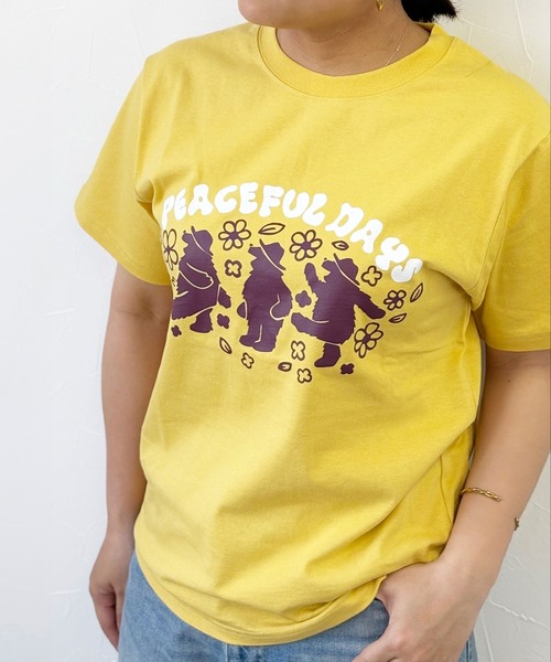COBMASTER（コブマスター）の「【COBMASTER/コブマスター】COB PEACEFULDAYS TEE/半袖Tシャツ（Tシャツ/カットソー・レディース・イエロー/インディゴブルー/ラベンダー/ホワイト・SMALL/MEDIUM/LARGE/X-LARGE/X-SMALL）」の4枚目の写真