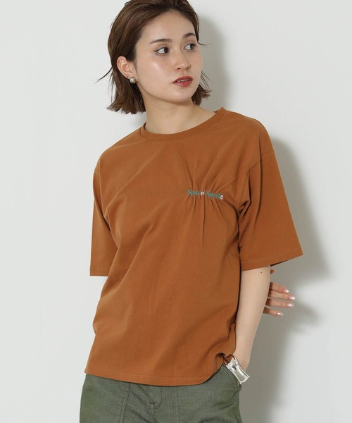 tシャツ フロント刺繍Tシャツ レディース フロントロゴ刺繍Tシャツ【UVケア/洗濯機洗い可/接触冷感】（T