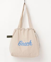 《韓国ファッション》Beach Color Drawstring Bag