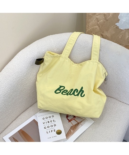 SALTMINT(ソルトミント)の「《韓国ファッション》Beach Color Drawstring Bag(ショルダーバッグ・レディース・オレンジ/イエロー/ベージュ/グレー/ライトブラウン/ブルー/グリーン/ピンク・ONE SIZE)」の22枚目の写真