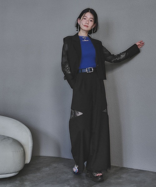 HARE レースレイヤーキリカエテーラー ジャケット　ショート丈 楽天市場】【SET UP対応 LADIES】接触冷感/レースレイヤー