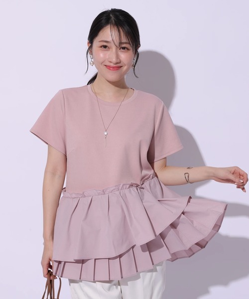 新品♡Apuweiser-riche プリーツレイヤード　ペプラムカットソー Apuweiser-riche プリーツレイヤード ペプラムカットソー