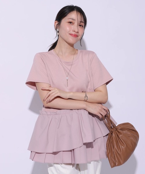 新品♡Apuweiser-riche プリーツレイヤード　ペプラムカットソー Apuweiser-riche（アプワイザーリッシェ）の「プリーツ