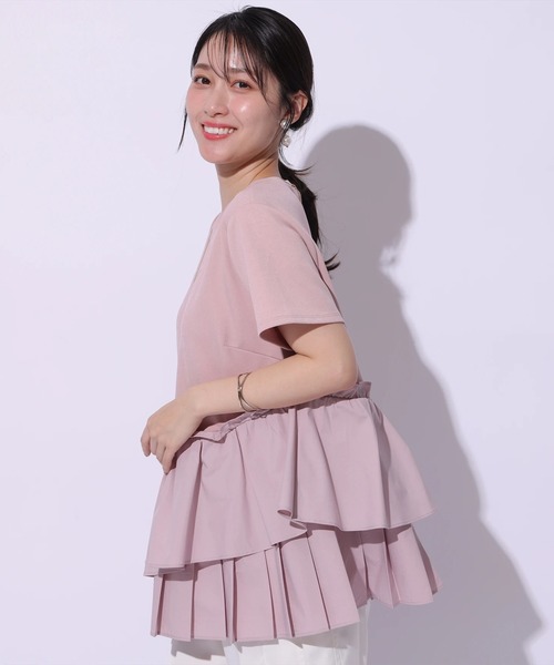 新品♡Apuweiser-riche プリーツレイヤード　ペプラムカットソー Apuweiser-riche プリーツレイヤード ペプラムカットソー