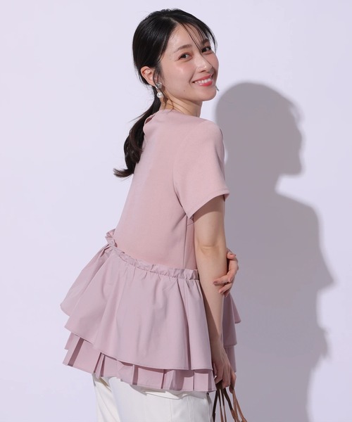 Apuweiser-riche（アプワイザーリッシェ）の「プリーツレイヤードカットソー（Tシャツ/カットソー・レディース・ピンク・1/2）」の8枚目の写真