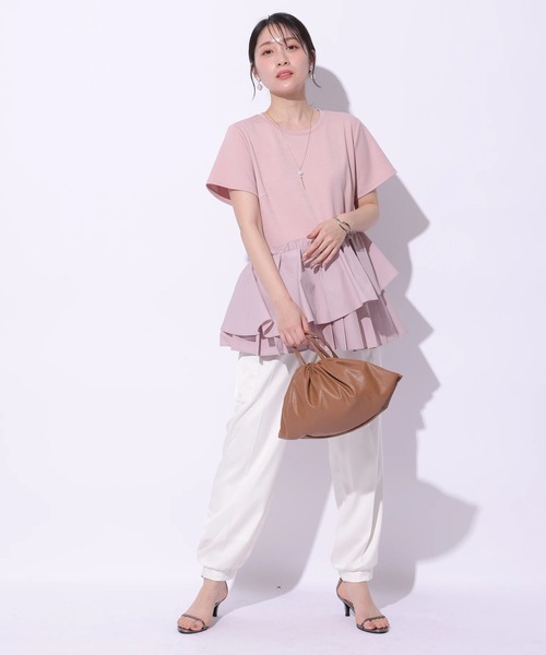 Apuweiser-riche（アプワイザーリッシェ）の「プリーツレイヤードカットソー（Tシャツ/カットソー・レディース・ピンク・1/2）」の15枚目の写真