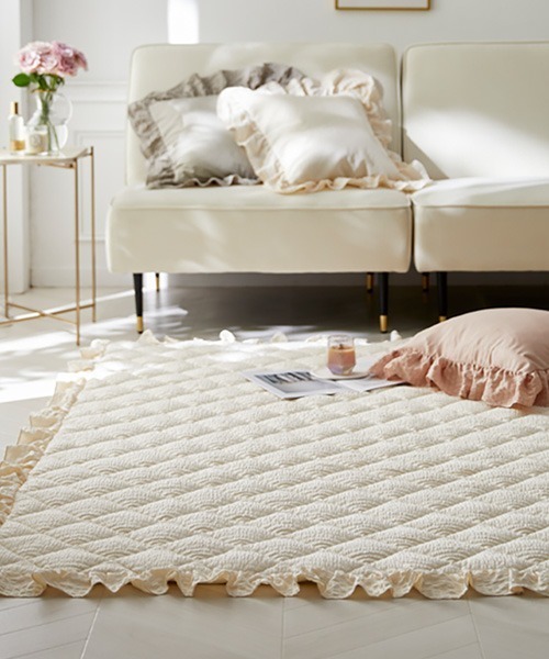 洗えるキルトラグ｜ふわくしゅシリーズ・サッカー織｜90×130【フルーエ