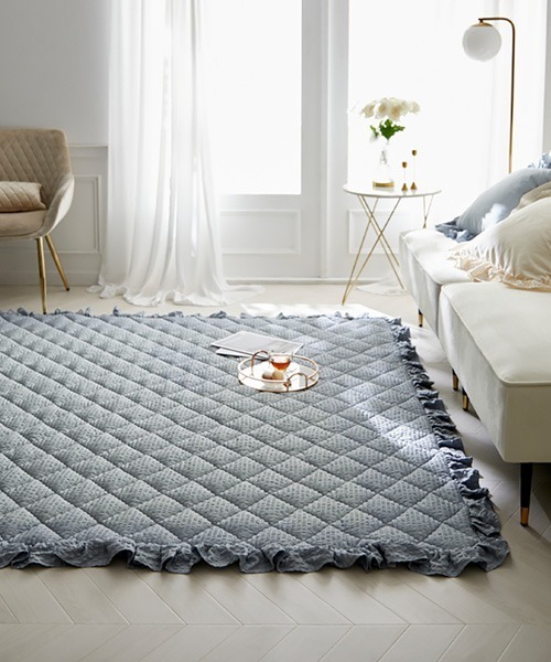 洗えるキルトラグ｜ふわくしゅシリーズ・サッカー織｜90×130【フルーエ